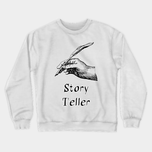 'Story Teller' Hand - Retro Illustration Design Crewneck Sweatshirt by Eremita Vagus